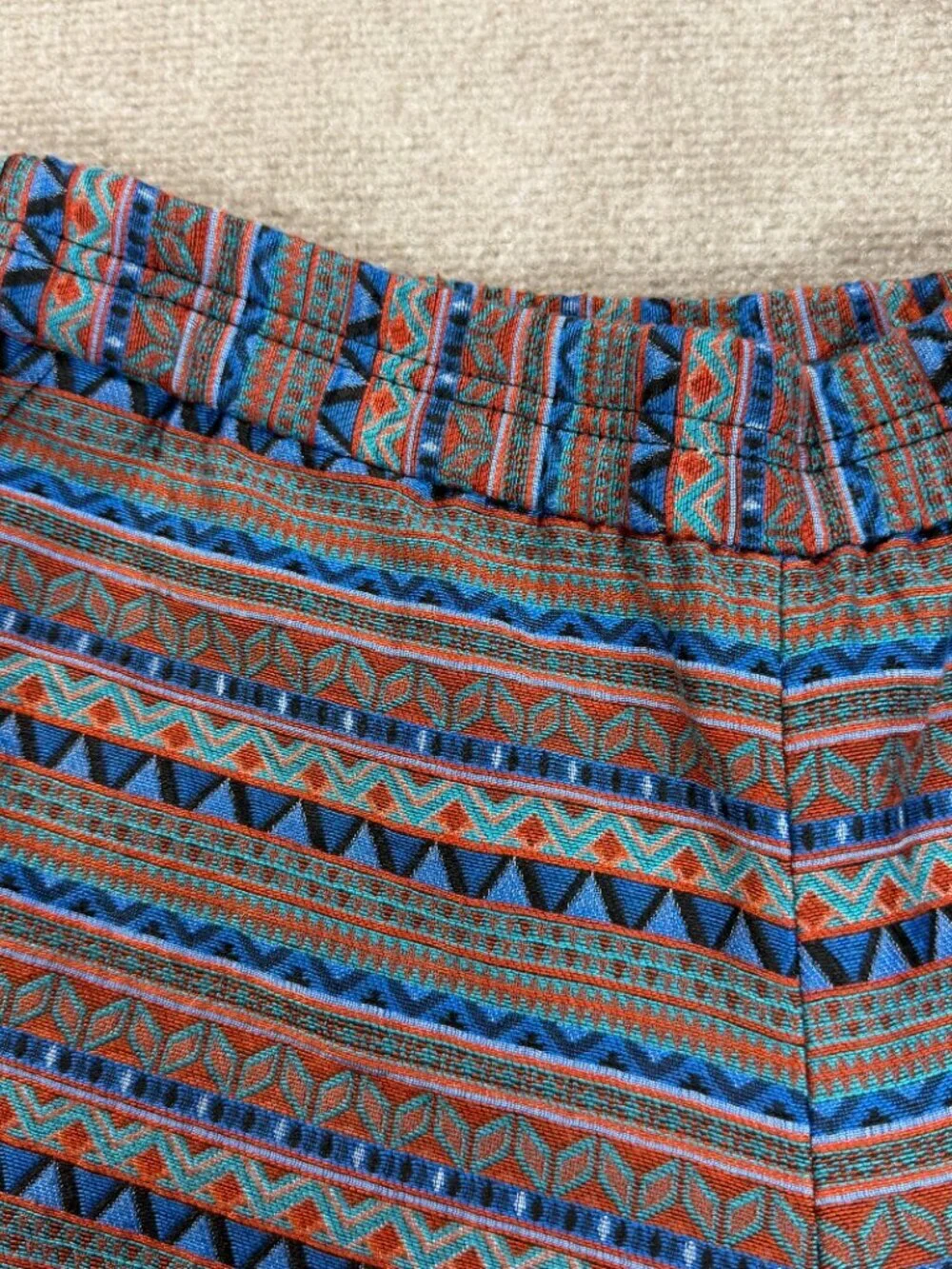 J.Crew Tribal Geometric Jacquard Shorts Blue Orange Size 10